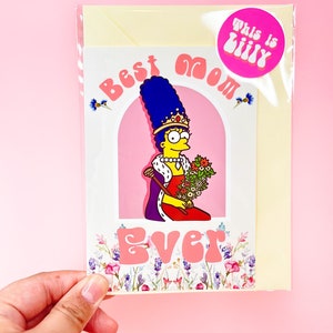 Meilleure maman de tous les temps | Carte Les Simpsons pour la fête des Mères| Les Simpson| Amour drôle | Carte Maman| Cadeau romantique | Marge Simpson| Cadeaux pour les mères