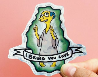 Mr. Burns Holographic Sticker: The Simpsons 'I Bring You Love'