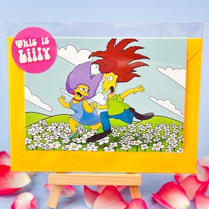 Sideshow Bob and Selma Card | The Simpsons Fan Art | Romantic Card for Birthday, Anniversary, or Mother’s Day | Simpsons Valentines Card