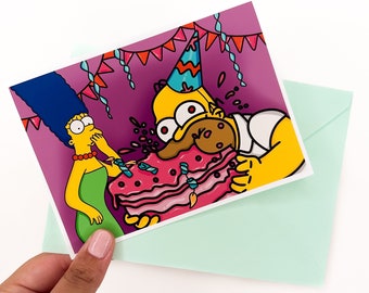 Homer's Bite | The Simpsons| Funny Love| Birthday Card| Simpsons on a Party I Family vibes | Best memory | Homer's birthday | happy birthday