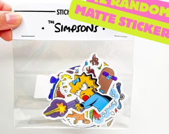 Paquete de pegatinas de vinilo mate de Los Simpson: 12 pegatinas impermeables aleatorias