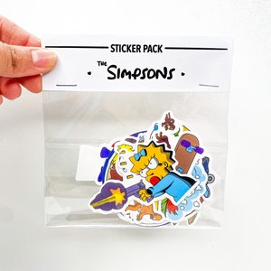 The Simpsons Sticker Pack 12 pcs | Pop Culture Family | Waterproof Sticker Packs | Vinyl Stickers | Random Simpsons Sticker | Collectable