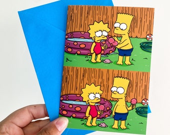 The Simpsons Sibling Card: Bart and Lisa Ice Cream Design
