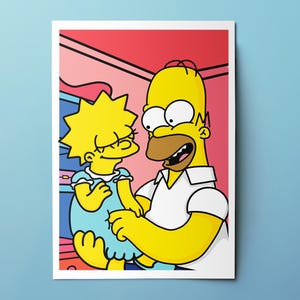 The Simpsons Instant Download - Daddy&#39;s Queen Homer & Lisa Simpson - Father-Daughter Love - Greeting Card for Dad - father&#39;s day gift