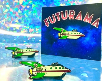 Futurama “Planet Express Ship” Enamel Pin | Sci-Fi Cartoon Collectible | Pop Culture Pin Badge | thisisliily