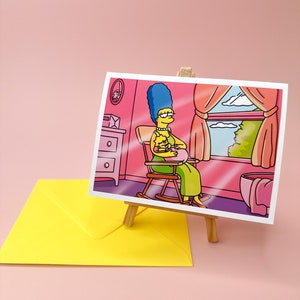 New born | The Simpsons| New baby Card | Simpsons with baby I Baby shower gift | Best memory | Marge Simpson baby | New baby girl