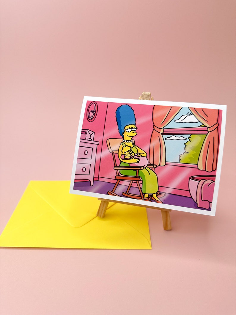 New born | The Simpsons| New baby Card | Simpsons with baby I Baby shower gift | Best memory | Marge Simpson baby | New baby girl