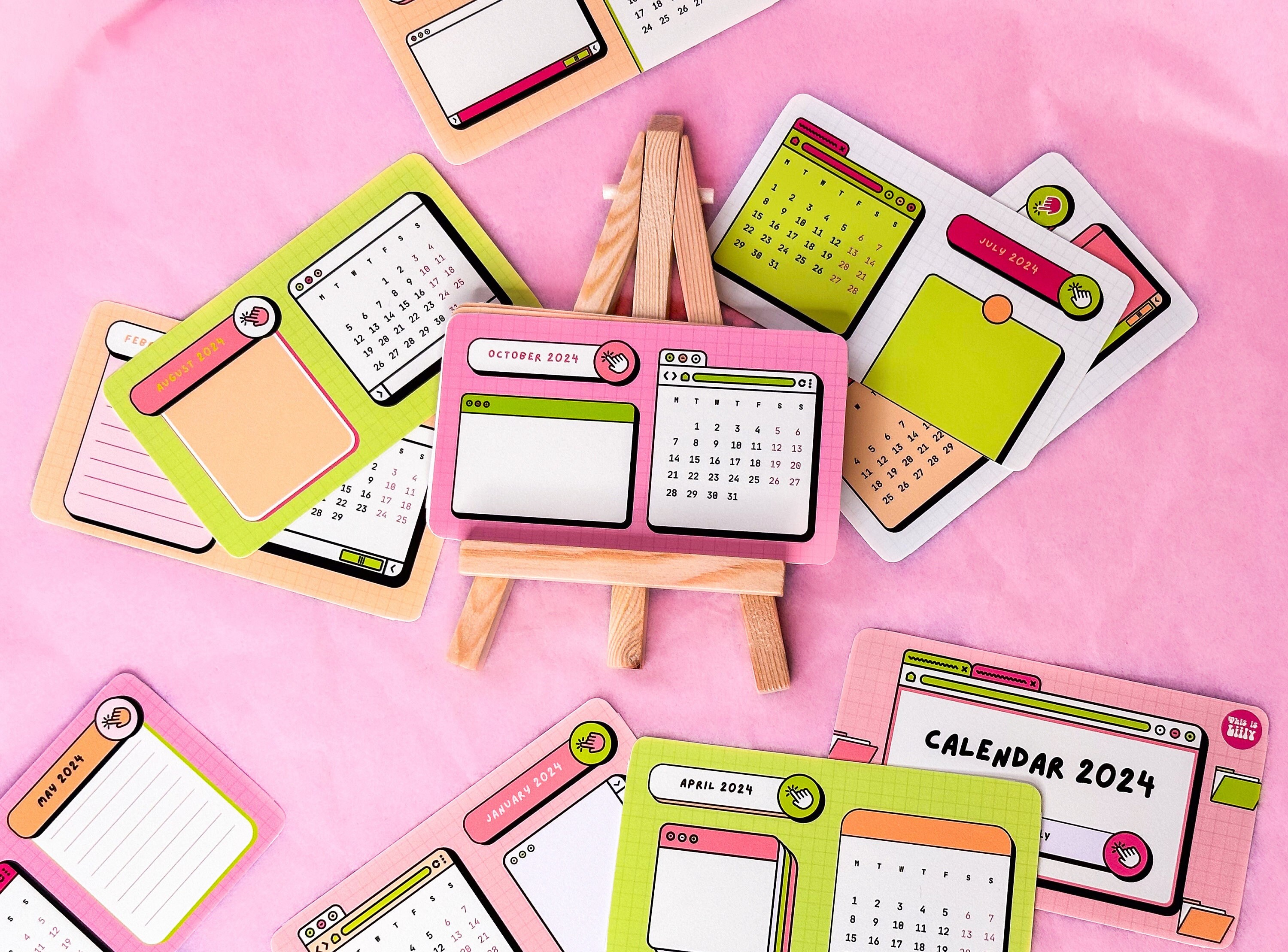 Mini Desk Calendar Handmade Techinspired Desk Calendar 2024 Calendar