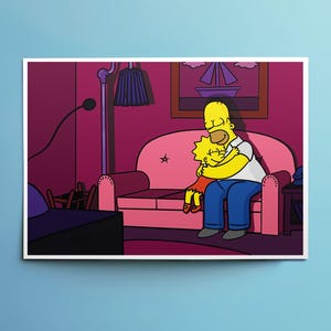 Carte de fête des pères père-fille - Homer et Lisa Simpson - carte à téléchargement immédiat - cadeau émouvant de fête des pères pour papa et fille