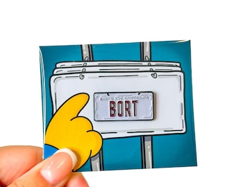 Pin de esmalte con matrícula de BORT - Colección de Los Simpson