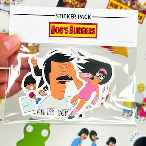 Bob’s Burgers Sticker Pack 12 pcs - Waterproof sticker pack - for laptops, skates, suitcases - Vinyl stickers - Birthday gift - Christmas