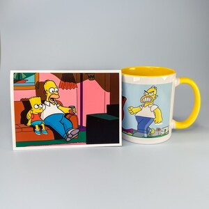 Vater-Sohn Vatertagskarte - Homer und Bart Simpson - emotionales Vatertagsgeschenk für Väter und Kinder - Becher und Karte Geschenkset