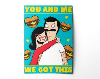Bob's Burgers Love Card: Romantic Gift for Couples (Digital Art Card)