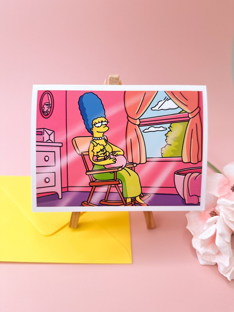 New born | The Simpsons| New baby Card | Simpsons with baby I Baby shower gift | Best memory | Marge Simpson baby | New baby girl