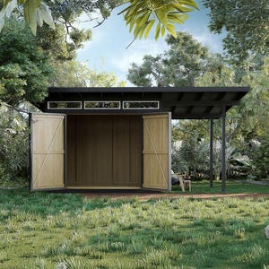 10X12 Modern Shed Plans PDF - Step-by-Step DIY Build Guide - 3D Sketchup Model - Shed with Porch (Construction drawings/blueprints)
