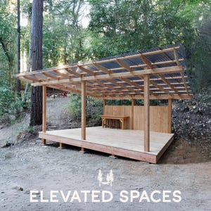 15X22 Modern Pergola Plans PDF - Pavilion Plans - Construction drawings - blueprints for outdoor kitchen, gazebo, shed, shelter