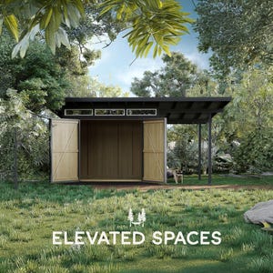 10X12 Modern Shed Plans PDF - Step-by-Step DIY Build Guide - 3D Sketchup Model - Shed with Porch (Construction drawings/blueprints)