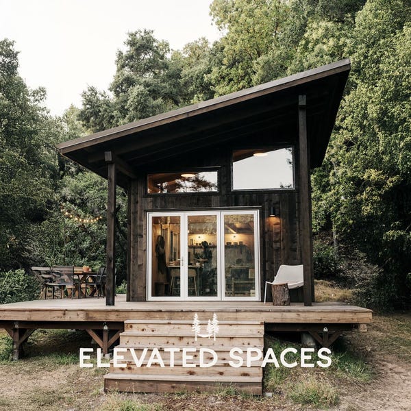 Redwood Cabin Plans PDF - Optional Bathroom - 14X20 ft - Tiny House - Lean to Cabin Plans With Loft - On / Off Grid - Farmhouse DIY Project