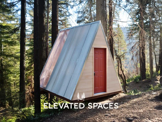A-Frame Cabin Plans PDF - 10' x 12' Affordable DIY Tiny Cabin Plans - No Permit Needed  - 40 Page Step-by-Step DIY Build Guide - Airbnb adu