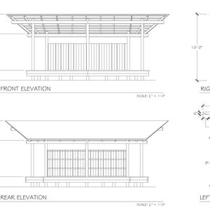 Covered Pergola Plans PDF Gazebo Plans Pavilion Plans Lean To Awning Covered Deck Hammock Stand Arbor image 6