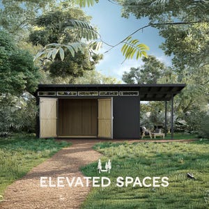 Projetos de galpão moderno 8X20 em PDF - Guia de construção ilustrado passo a passo - Modelo de esboço 3D - Galpão com varanda (Desenhos/plantas de construção)