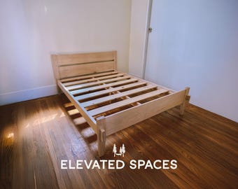 Bed Frame Plans PDF - 35 Page Step-by-Step DIY Build Guide - Japanese Joinery - Queen Bed Plans - Bed Frame Queen - DIY Kids Bed Plan