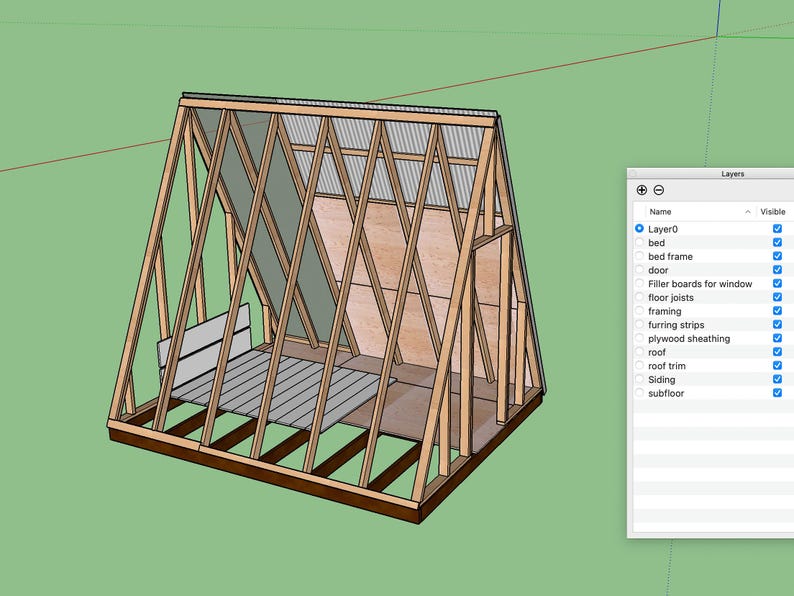 Progetti per cabine a telaio a A - Progetti fai da te per piccole cabine da 10' x 12' a prezzi accessibili - Nessun permesso necessario - Guida alla costruzione fai da te passo dopo passo di 40 pagine in PDF - Airbnb adu immagine 14