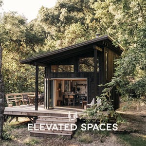 Tiny House Cabin with Bathroom Plans (with loft) - PDF- 3D Sketchup Model, Construction drawings/blueprints - Modern Redwood Cabin Floorplan
