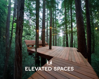 Treehouse Plans PDF: Modern Kids Playhouse & Deck with Bench Railing - Real Projects Built by Real People™