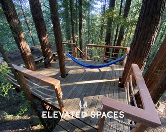 Treehouse Plans PDF: Modern Kids Playhouse & Tree Deck with Bench - Real Projects Built by Real People™