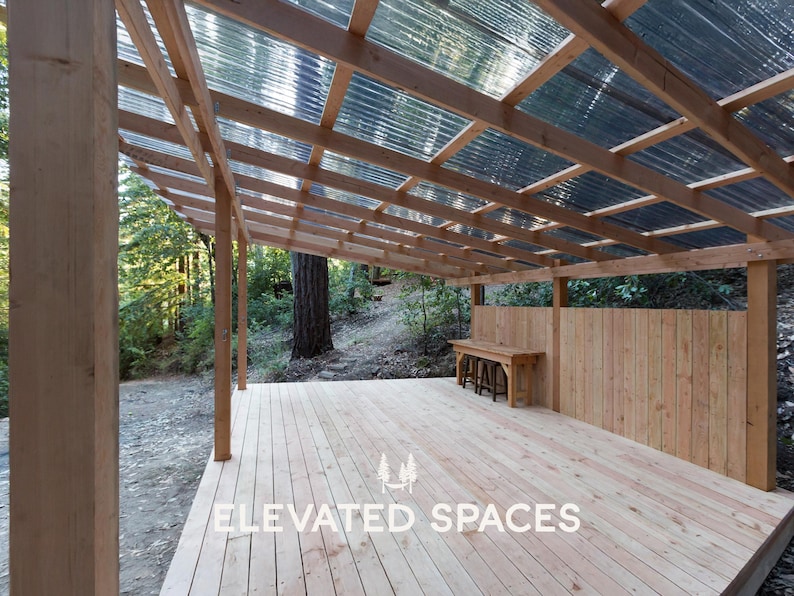15X22 Modern Pergola Plans PDF - Pavilion Plans - Construction drawings - blueprints for outdoor kitchen, gazebo, shed, shelter image 1
