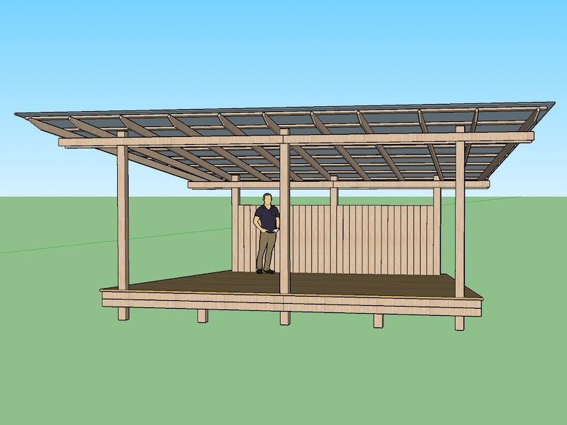 Covered Pergola Plans PDF Gazebo Plans Pavilion Plans Lean To Awning Covered Deck Hammock Stand Arbor image 7