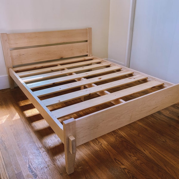 Bed Frame Plans PDF - 35 Page Step-by-Step DIY Build Guide - Japanese Joinery - Queen Bed Plans - Bed Frame Queen - DIY Kids Bed Plan