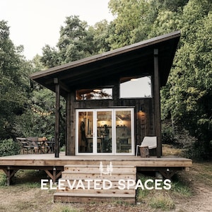 Redwood Cabin Plans - Optional Bathroom - Tiny House Plans PDF - Lean to Cabin Plans With Loft - Off Grid or On Grid - Farmhouse DIY Project