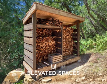 Firewood Shed Plans PDF - 30 Page Step-by-Step DIY Build Guide PDF - 4X8 ft - Firewood Storage - Outdoor Storage Shed - Lean To Shed Plans