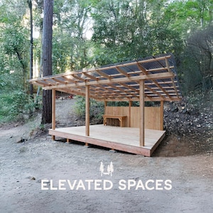 15X22 Modern Pergola Plans PDF - Pavilion Plans - Construction drawings - blueprints for outdoor kitchen, gazebo, shed, shelter