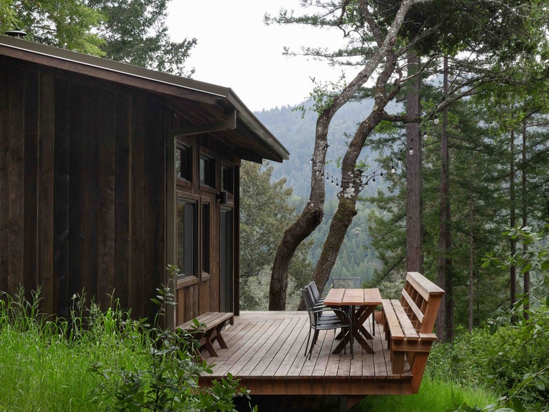 Tiny House Cabin with Bathroom Plans PDF- 14X20 ft - Tiny House Blueprint with Loft, Construction Drawings - Modern Redwood Cabin Floorplan image 6