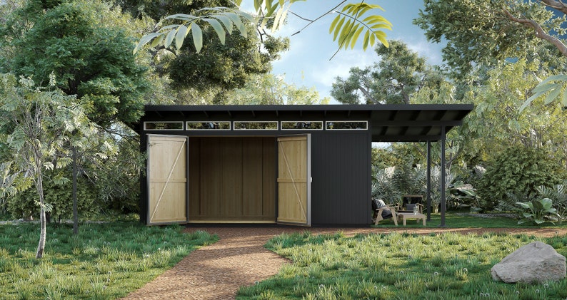 outlet store website Modern Shed Plans and 3D Sketchup Model