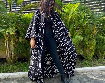 African Print Duster, African Print Jacket, Mudcloth Jacket, Ankara Jacket Kimono, Ankara kimono for Women-Available for immediate delivery
