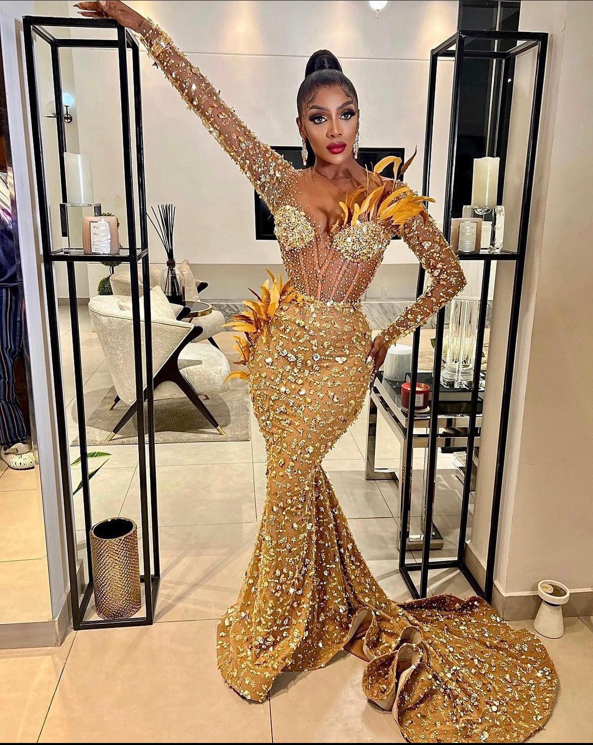 gold mermaid dress