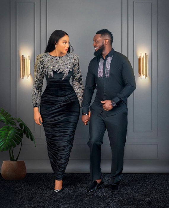 Couples Matching Outfit, Pre Wedding Photoshoot Outfit, Black Beaded Dress  for Prom, Mens Shirt and Pants, Mens Clothing -  Canada