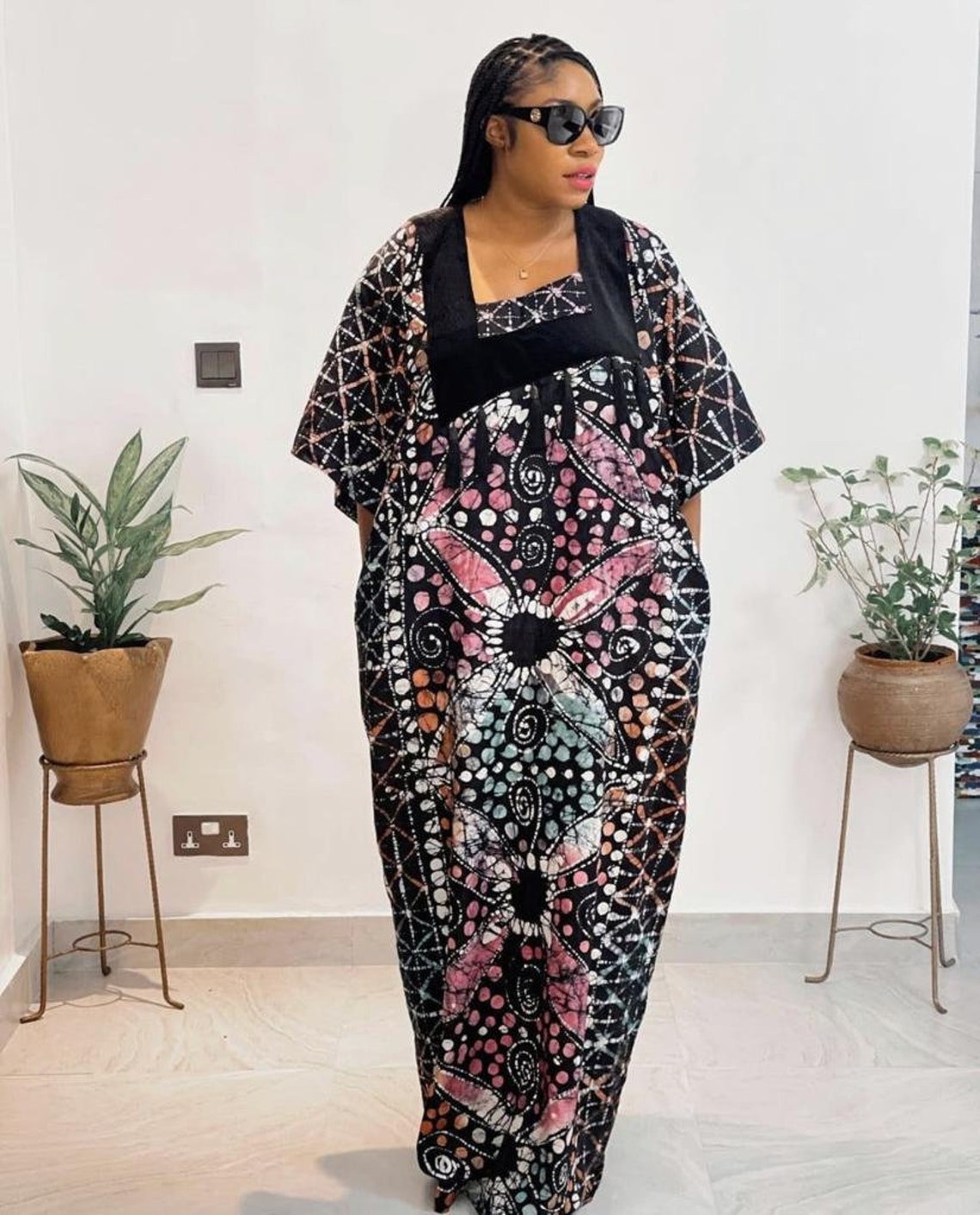 African Print Maxi Dress Adire Bubu Dress Batik Bubu Tye - Etsy