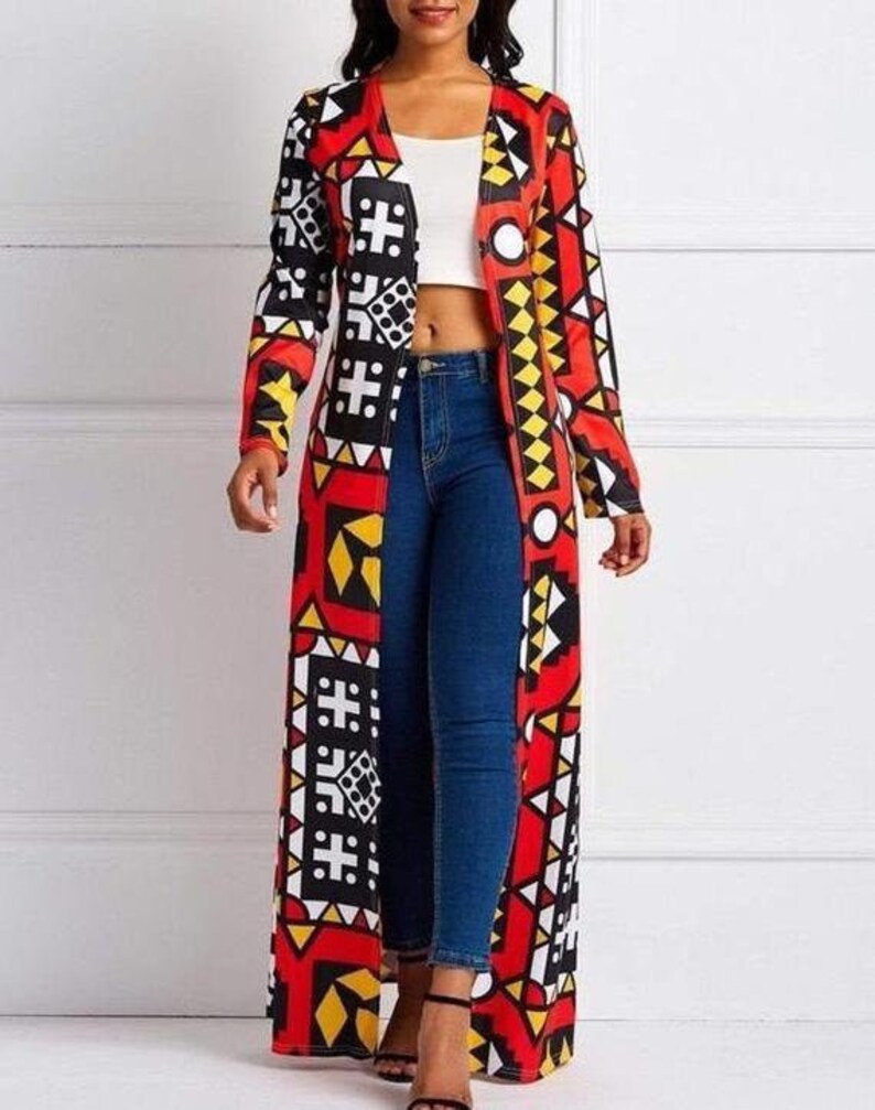 african print long jacket