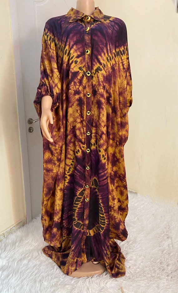 Adire Bubu Shirt Dress Adire Silk Dress African Bubu Dress | Etsy Canada