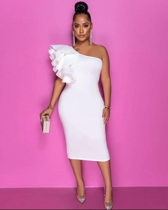 white dinner dress