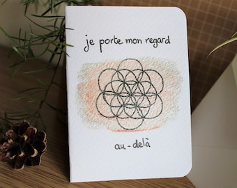 Message card - Life in expansion - handcrafted written card