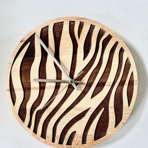 Zebra pattern wall clock without resin image 7