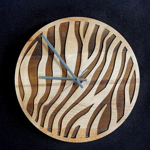 Zebra pattern wall clock without resin image 9
