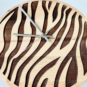 Zebra pattern wall clock without resin image 3