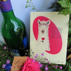 Postkarte - Vino Lama